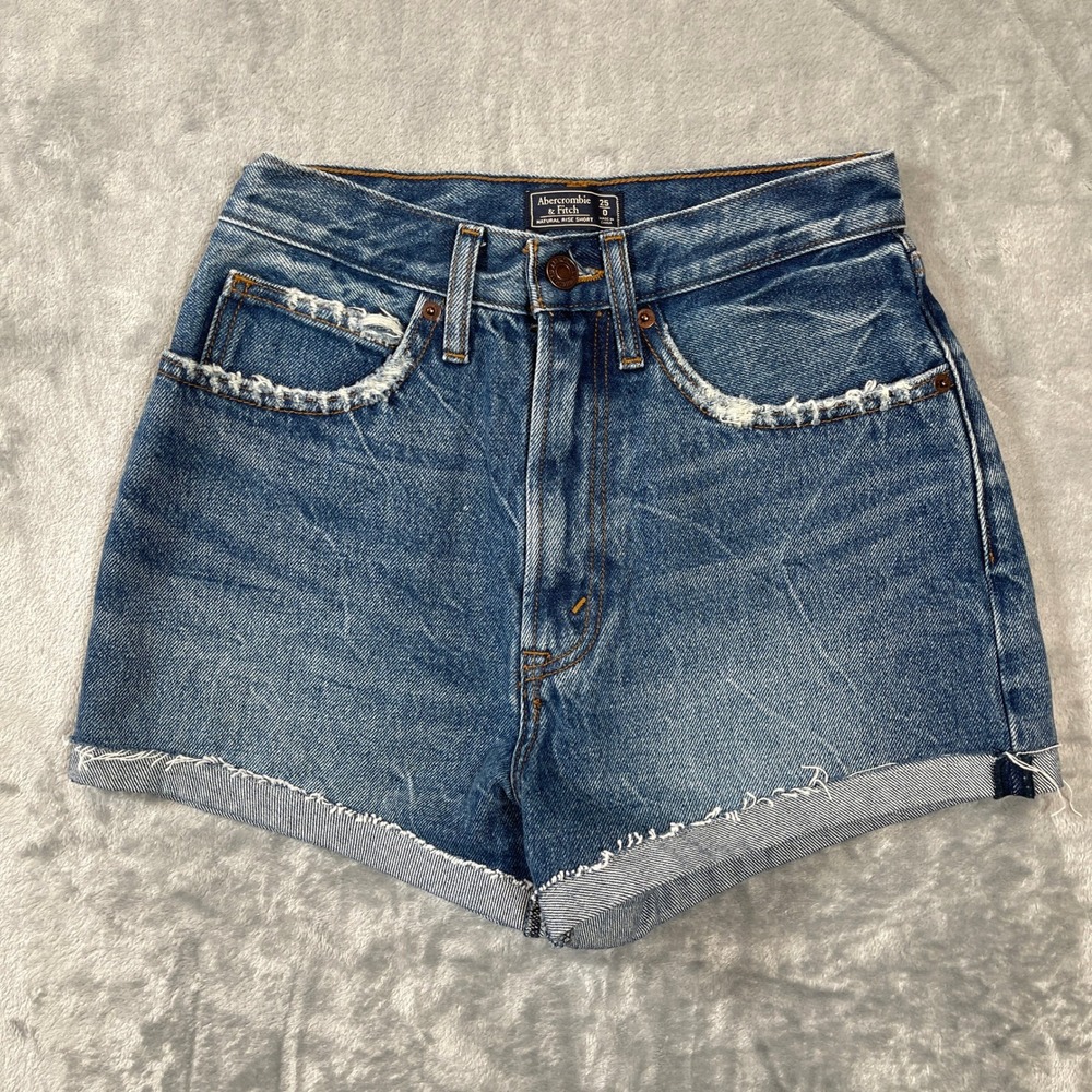 Abercrombie & Fitch Shorts Size 25 0 High Rise Natural Rise‎ Denim Blue